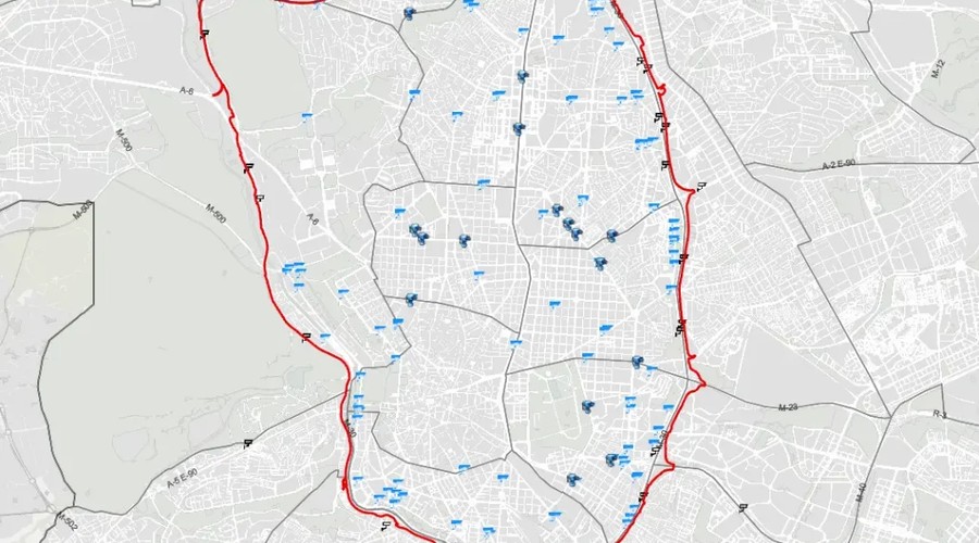 Mapa Zona de Bajas Emisiones Madrid 2025